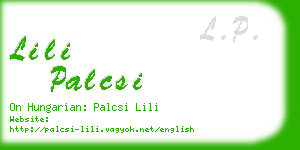 lili palcsi business card